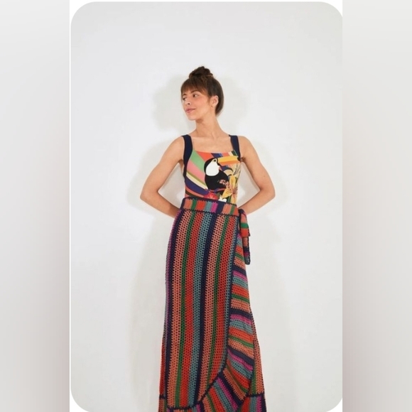 Boho Knit Maxi Skirt Retro Western Size XL - EUC! - Picture 4 of 14